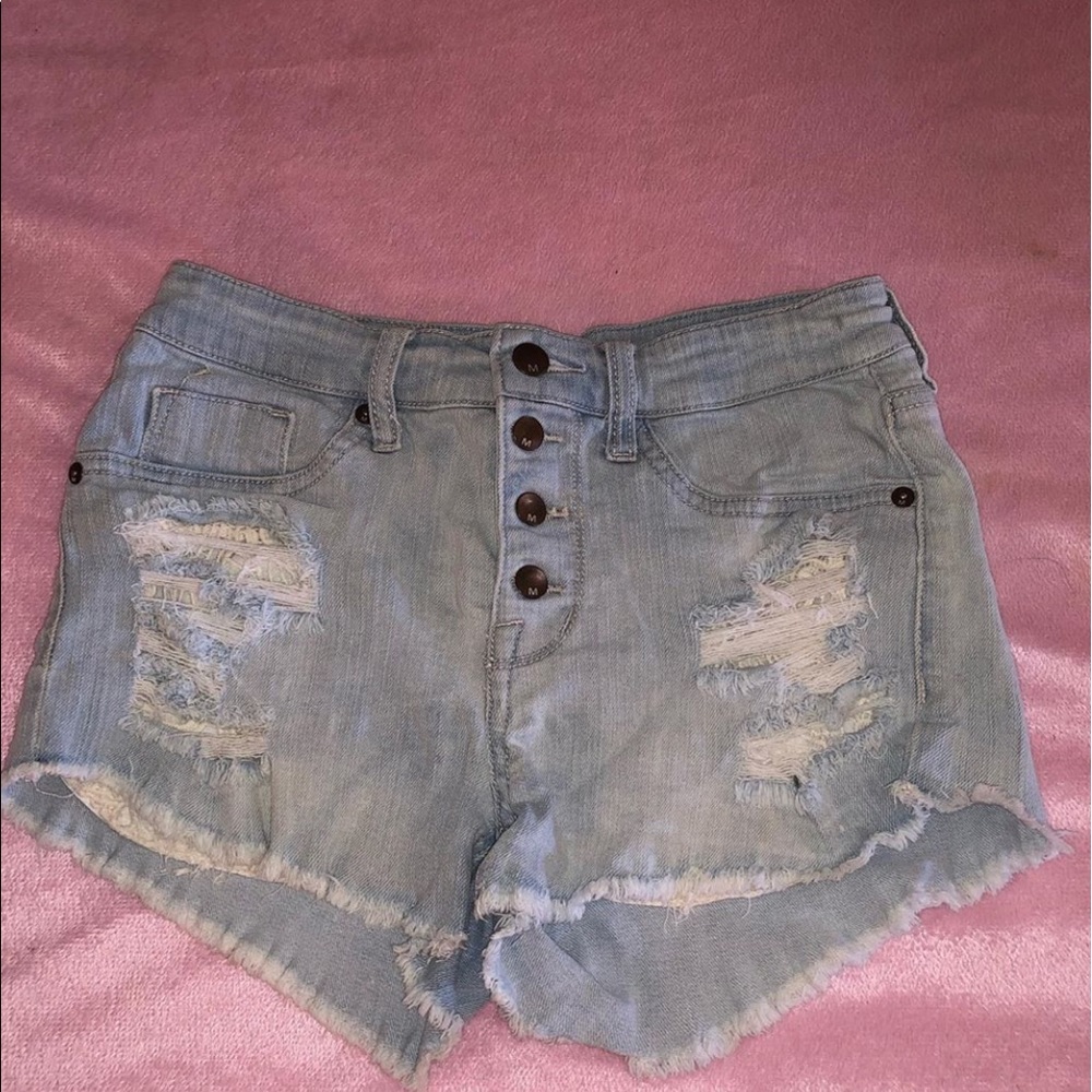 Distressed Denim Shorts